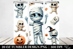 Funny Mummy in Watercolor 20 Oz Tumbler Product Image 2