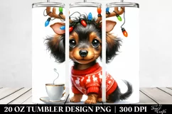 Expressive Dachshund with Reindeer Horns, PNG Product Image 2