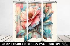 Colorful Camellia on White Background | 20 oz Tumbler Product Image 2