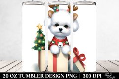 Baby Bichon Frise with Reindeer Horns, PNG Product Image 2
