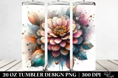 Small Stained Zinnia, Pastel 20 Oz Tumbler Product Image 2