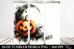 Simple Washed Watercolor JACK-O'-LANTERN Tumbler Product Image 2