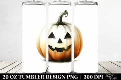 Simple Washed Watercolor JACK-O'-LANTERN Tumbler Product Image 2