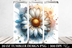 20 Oz Tumbler Sublimation | Shiny Daisy Small Golden Product Image 2