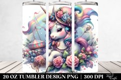 Colorful Baby Unicorn with Renaissance Fair. 20 oz Tumbler Product Image 2