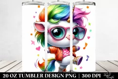 Cute Unicorn 20 Oz Tumbler Product Image 2