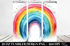 Colorful Simple Watercolor Rainbow | 20 oz Tumbler Product Image 2