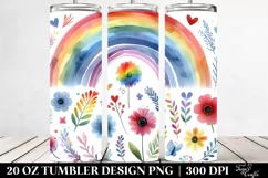 Colorful Simple Watercolor Rainbow | 20 oz Tumbler Product Image 2