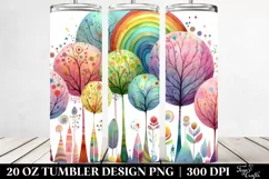 Colorful Whimsical Rainbow Trees | 20 Oz Tumbler Product Image 2