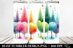 Colorful Whimsical Rainbow Trees | 20 Oz Tumbler Product Image 2