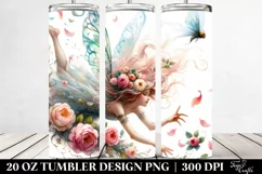 20 Oz Tumbler Sublimation | Tumbling Fairy Spring Petals Product Image 2