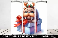 Winter Walrus with Reindeer Horns, PNG Product Image 2