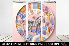 3D Embossed Zebra Scene Clipart 20 Oz Tumbler Product Image 2