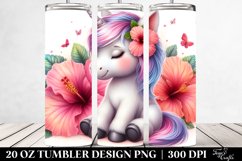 Baby Unicorn Hibiscus Watercolor|20 oz Tumbler Product Image 2