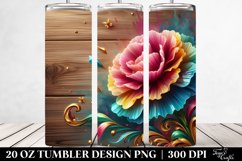 Carnation Wooden Background | 20 Oz Tumbler Product Image 2