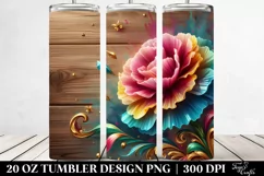Carnation Wooden Background | 20 Oz Tumbler Product Image 2