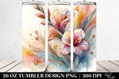 Abstract Pastel Gladiolus Stained 20 Oz Tumbler Product Image 2