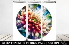 Stained Chrysanthemum Watercolor | 20 Oz Tumbler Product Image 2