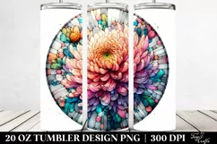 Stained Chrysanthemum Watercolor | 20 Oz Tumbler Product Image 2