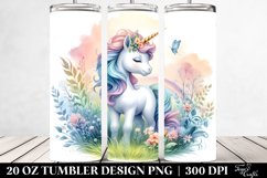 Colorful Baby Unicorn with Meadow. 20 oz Tumbler Design Product Image 2