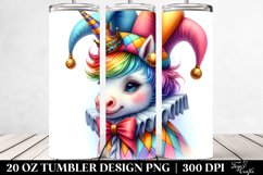 Colorful Baby Unicorn with Jester&#039;s Hat. 20 oz Tumbler Product Image 2