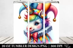 Colorful Baby Unicorn with Jester's Hat. 20 oz Tumbler Product Image 2