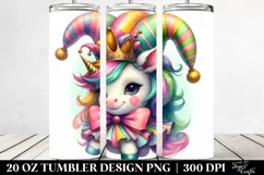Colorful Baby Unicorn with Jester's Hat. 20 oz Tumbler Product Image 2