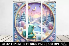 3D Embossed Frog Scene Clipart 20 Oz Tumbler Product Image 2