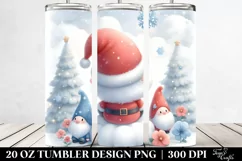 Santa with Gnomes Watercolor | 20 oz Tumbler Product Image 2