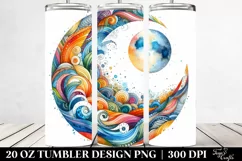 Colorful Half Moon Clipart 20 Oz Tumbler Product Image 2