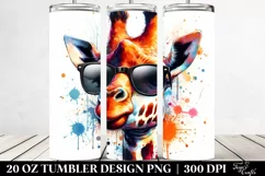 Quirky Colorful Giraffe with Sunglasses. 20 oz Tumbler Product Image 2