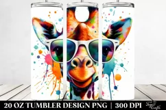 Quirky Colorful Giraffe with Sunglasses. 20 oz Tumbler Product Image 2
