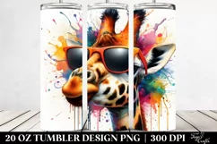 Quirky Colorful Giraffe with Sunglasses. 20 oz Tumbler Product Image 2