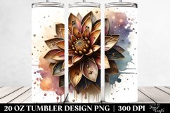 20 Oz Tumbler Sublimation | Wooden Stained Dahlia Small Product Image 2