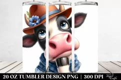 Funny Cow Thoughtful Goofy | 20 Oz Tumbler Product Image 2