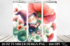 Floating Gnome with Nasturtium | 20 Oz Tumbler Product Image 2