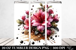 Glossy Azalea Wood Watercolor | 20 Oz Tumbler Product Image 2