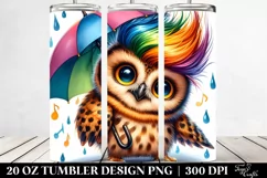 Happy Baby Owl Playing | 20 oz Tumbler Product Image 2