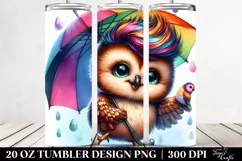 Happy Baby Owl Playing | 20 oz Tumbler Product Image 2