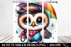 Happy Baby Owl Playing | 20 oz Tumbler Product Image 2