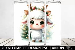 Winter Lamb with Reindeer Horns, PNG Product Image 2