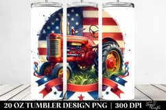 Watercolor Vintage Vibrant Tractor with Ribbons | 20 oz Product Image 2