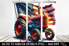 Watercolor Vintage Vibrant Tractor with Ribbons | 20 oz Product Image 2