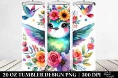 Vibrant Hummingbird with Flower Crown | 20 oz Tumbler Product Image 2