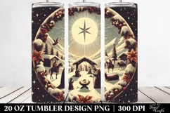Retro Nativity Scene Clipart, Transparent 20 Oz Tumbler Product Image 2