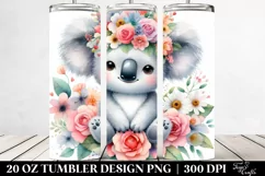 Cute Koala Flower Crown | 20 oz Tumbler Product Image 2