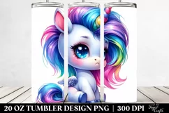 Cute Baby Unicorn Drawing | 20 oz Tumbler Product Image 2