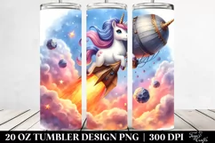 Cute Unicorn Diving Meteor | 20 Oz Tumbler Product Image 2