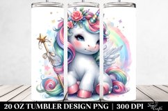 Colorful Baby Unicorn Pole. 20 Oz Tumbler Design Product Image 2