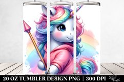 Colorful Baby Unicorn with Pole. 20 oz Tumbler Design Product Image 2